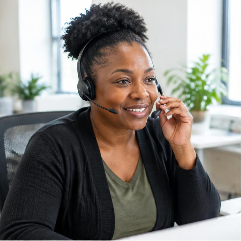 A member support professional listening during a call